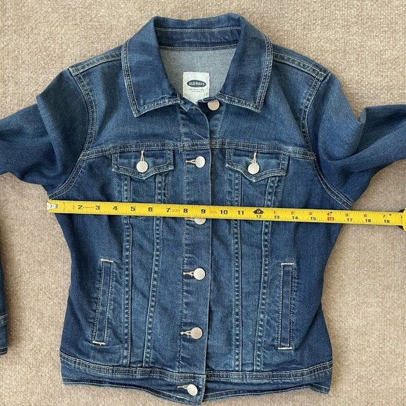 Old Navy Denim Jacket Womens XS Blue Jean Stretch Trucker Western Casual Short - Picture 6 of 9